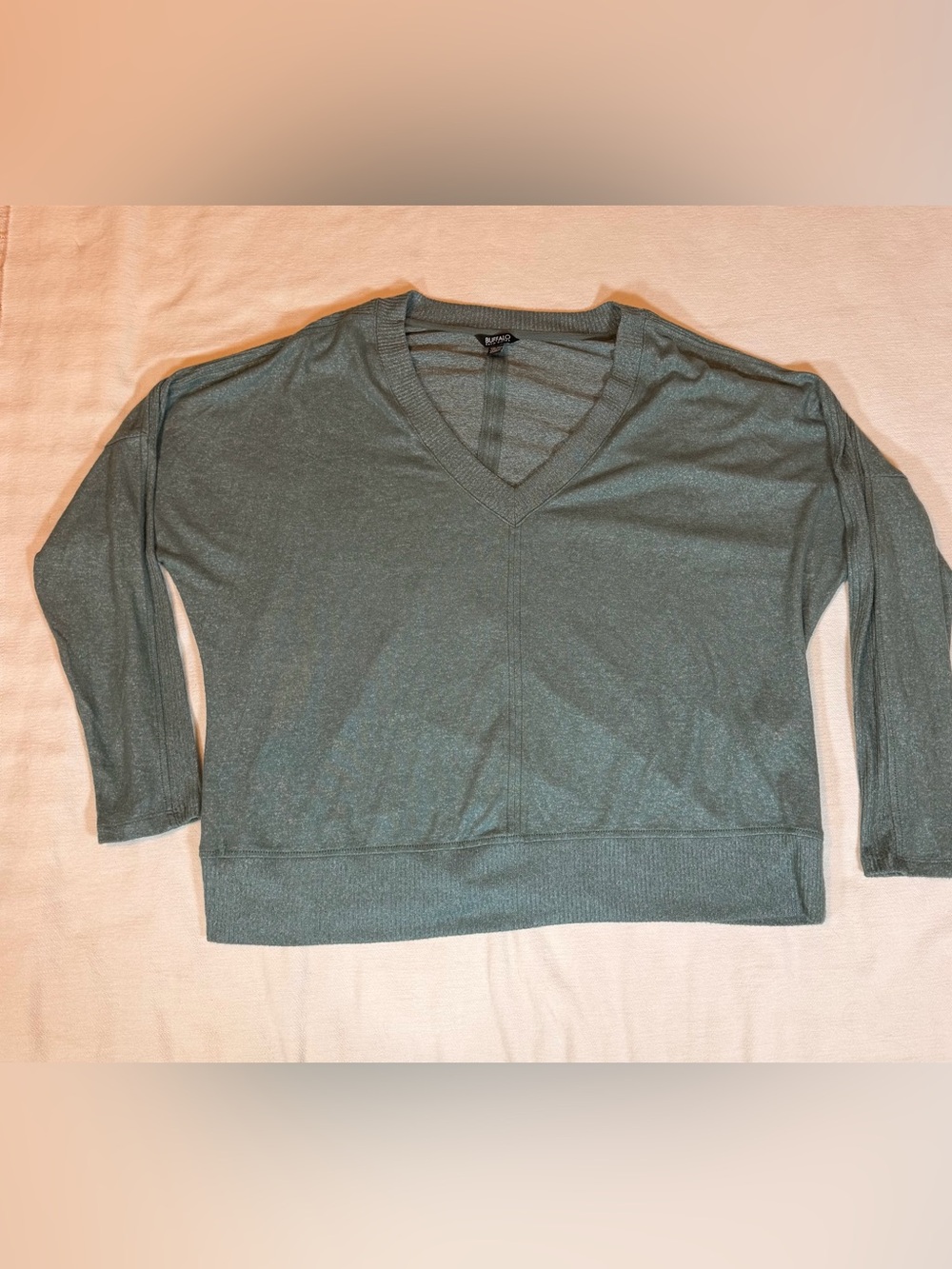 Buffalo David Bitton XXL Oversized V Neck Dolman Top Teal Green